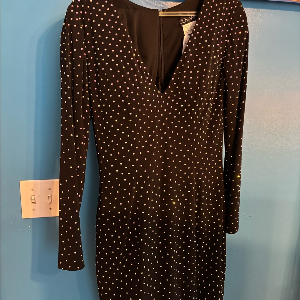 Black Rhinestone Dress